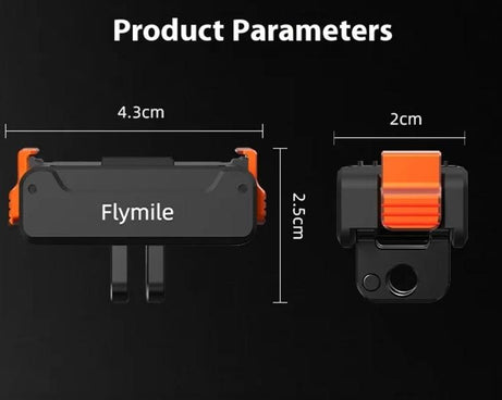 For DJI Osmo Action 5 Pro /4/3 Flymile Magnetic Quick Release Base With 1/4-inch Screw & 2-claw Interface