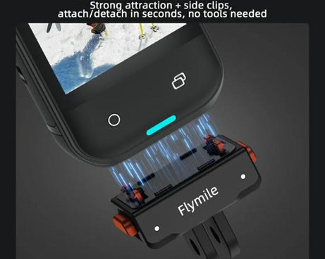 Flymile Plastic Magnetic Quick-Release Base For Insta360 Ace Pro 2/X5/X4/X3/X2/Ace Pro/Ace, 2-claw