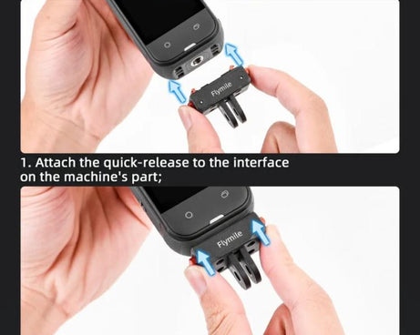 Flymile Plastic Magnetic Quick-Release Base For Insta360 Ace Pro 2/X5/X4/X3/X2/Ace Pro/Ace, 2-claw