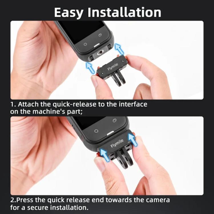 Flymile Plastic Magnetic Quick-Release Base For Insta360 Ace Pro 2/X5/X4/X3/X2/Ace Pro/Ace, 2-claw