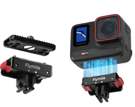 Flymile Magnetic Quick-Release Base 1/4 Inch Thread Foldable Extension Kit for Insta360 Ace Pro 2/Ace Pro/Ace/X5/X4/X3/X2, 1/4 Inch Thread Foldable Kit