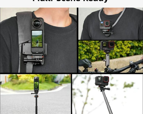 Flymile Magnetic Quick-Release Base 1/4 Inch Thread Foldable Extension Kit for Insta360 Ace Pro 2/Ace Pro/Ace/X5/X4/X3/X2, 1/4 Inch Thread Foldable Kit