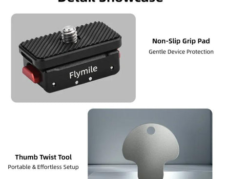 Flymile Magnetic Quick-Release Base 1/4 Inch Thread Foldable Extension Kit for Insta360 Ace Pro 2/Ace Pro/Ace/X5/X4/X3/X2, 1/4 Inch Thread Foldable Kit