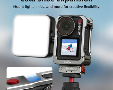 For DJI Osmo Action 5 Pro/4/3 Flymile Metal Protective Cage with Cold Shoe Mount