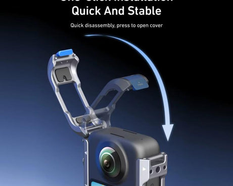 For DJI Osmo 360 TELESIN Aluminum Alloy Protective Cage Expansion Frame with Lens Cover, Aluminum Alloy Cage