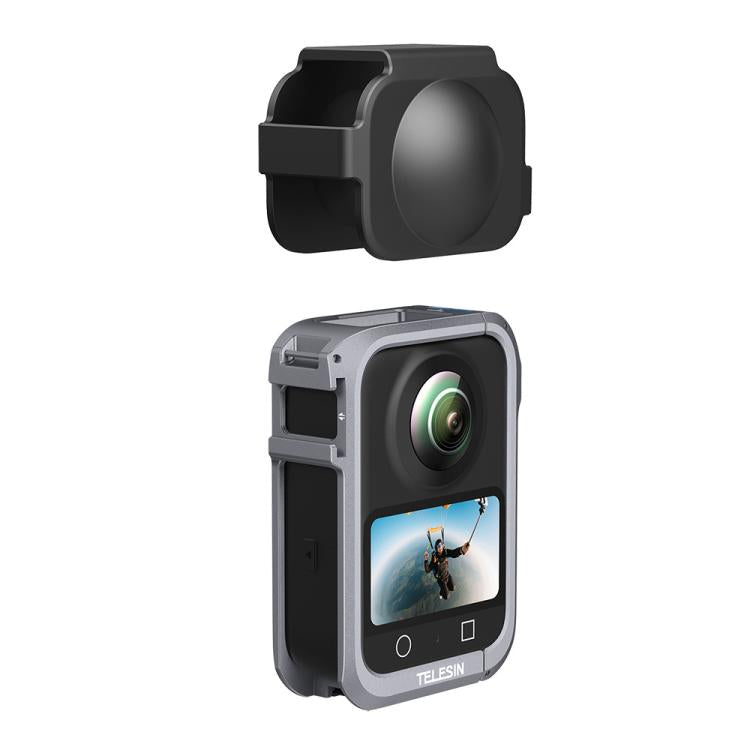 For DJI Osmo 360 TELESIN Aluminum Alloy Protective Cage Expansion Frame with Lens Cover