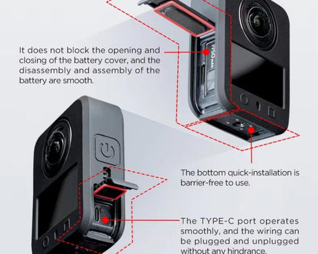 For DJI Osmo 360 CYNOVA Silicone Case Anti-Scratch Shockproof Full Body Protective Cover