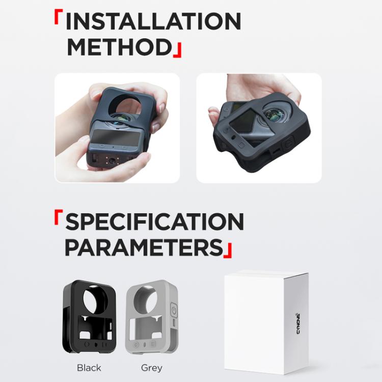 For DJI Osmo 360 CYNOVA Silicone Case Anti-Scratch Shockproof Full Body Protective Cover