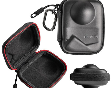 PU Carrying Case for DJI Osmo 360 Camera Protective Pouch with Carabiner Clip
