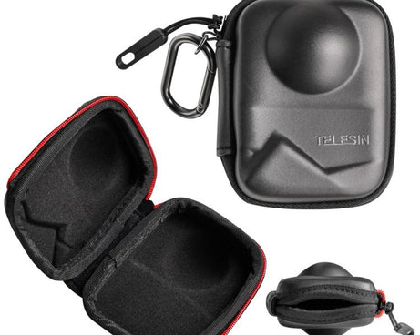 PU Carrying Case for DJI Osmo 360 Camera Protective Pouch with Carabiner Clip