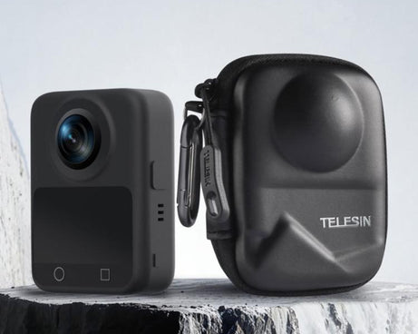 PU Carrying Case for DJI Osmo 360 Camera Protective Pouch with Carabiner Clip