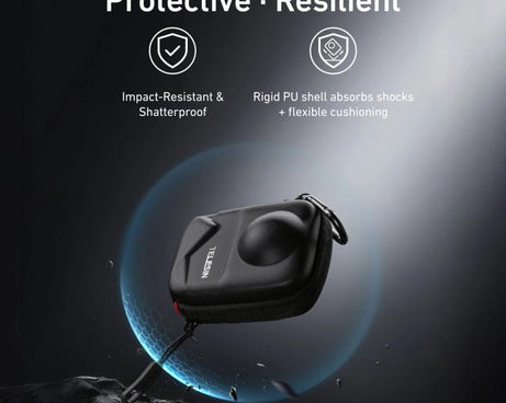 PU Carrying Case for DJI Osmo 360 Camera Protective Pouch with Carabiner Clip