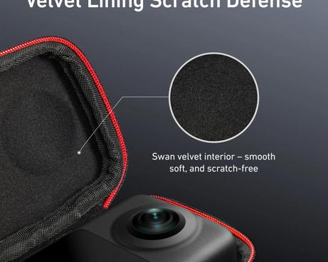 PU Carrying Case for DJI Osmo 360 Camera Protective Pouch with Carabiner Clip