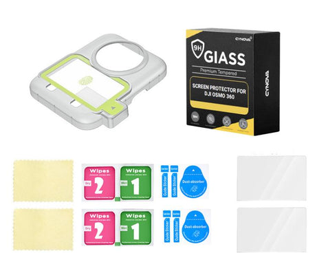 For DJI Osmo 360 CYNOVA Tempered Glass Screen Protector Kit Auto-Align Installation Frame, Screen Protector Kit