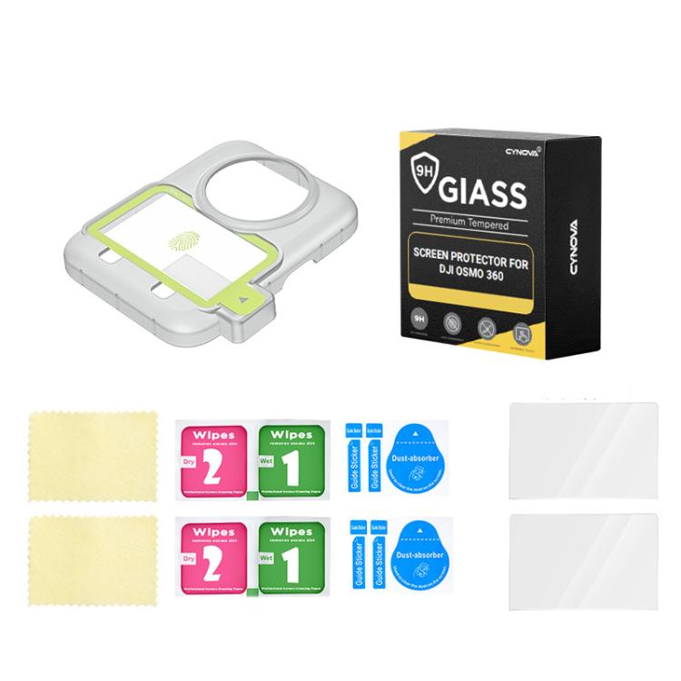 For DJI Osmo 360 CYNOVA Tempered Glass Screen Protector Kit Auto-Align Installation Frame, Screen Protector Kit