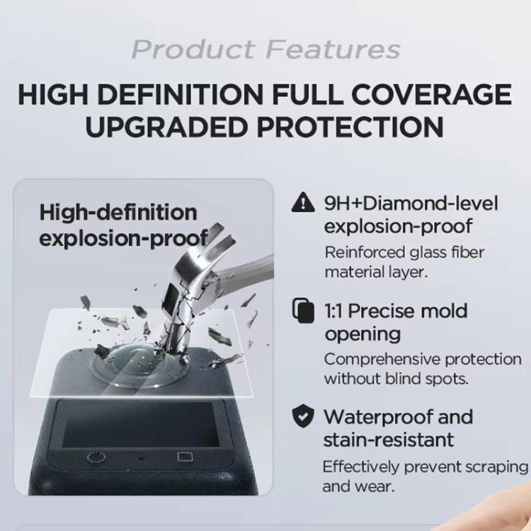 For DJI Osmo 360 CYNOVA Tempered Glass Screen Protector Kit Auto-Align Installation Frame, Screen Protector Kit