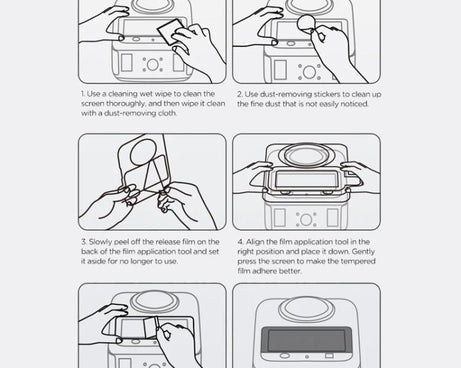 For DJI Osmo 360 CYNOVA Tempered Glass Screen Protector Kit Auto-Align Installation Frame, Screen Protector Kit