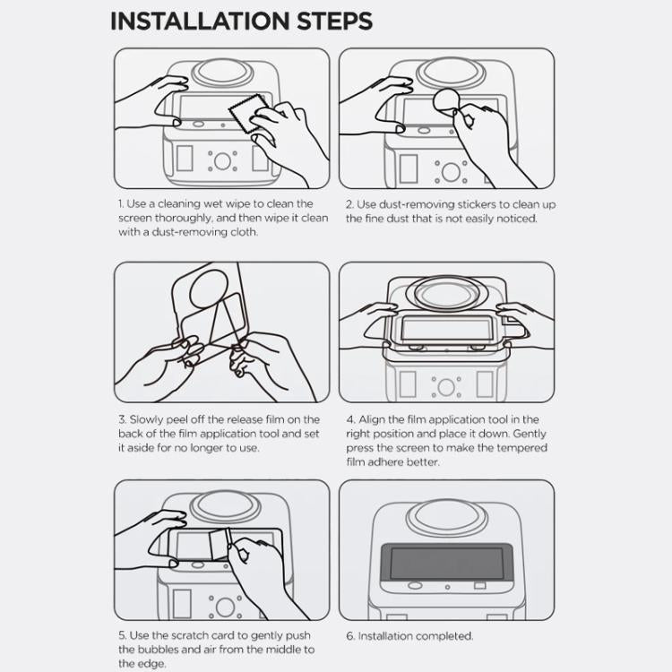 For DJI Osmo 360 CYNOVA Tempered Glass Screen Protector Kit Auto-Align Installation Frame, Screen Protector Kit