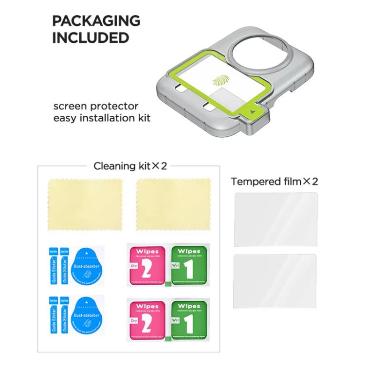 For DJI Osmo 360 CYNOVA Tempered Glass Screen Protector Kit Auto-Align Installation Frame, Screen Protector Kit