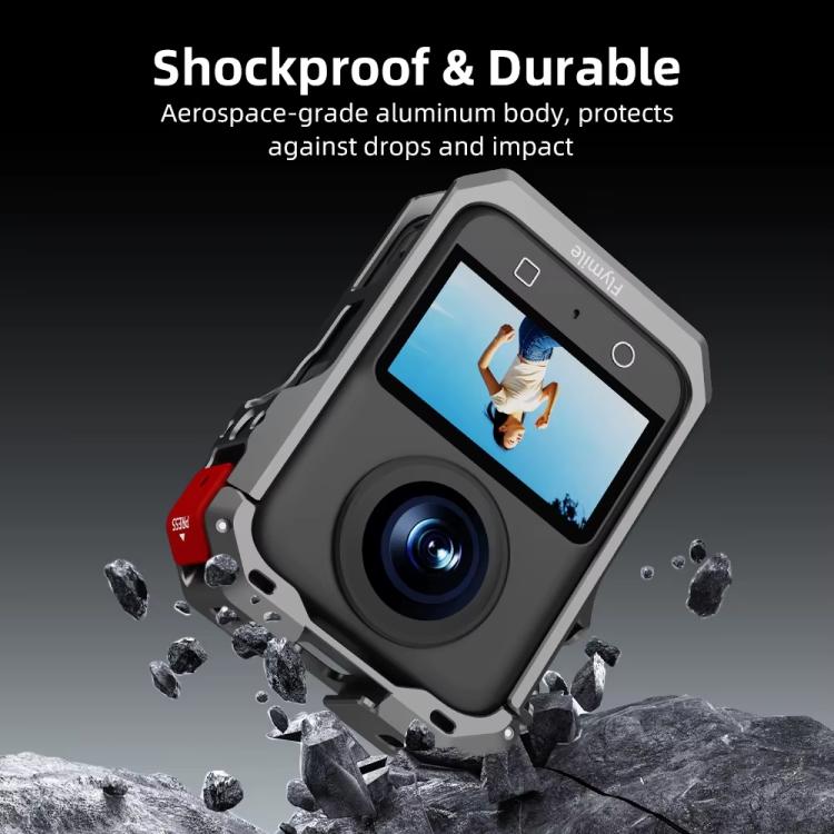 For DJI Osmo 360 Flymile Dual Cold Shoe Metal Quick-Release Cage With Lens C