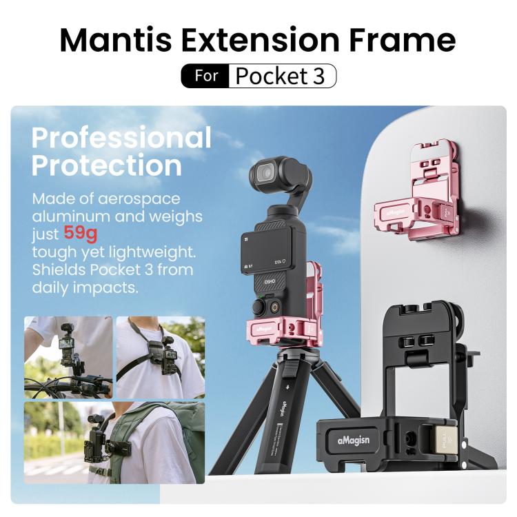 For DJI Pocket 3 aMagisn Mantis Extension Frame Magnetic Mount for Hands-Free Vlogging