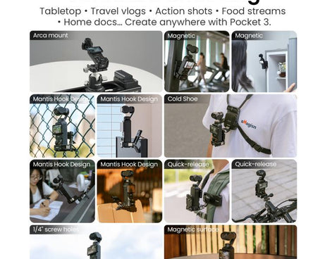 For DJI Pocket 3 aMagisn Mantis Extension Frame Magnetic Mount for Hands-Free Vlogging