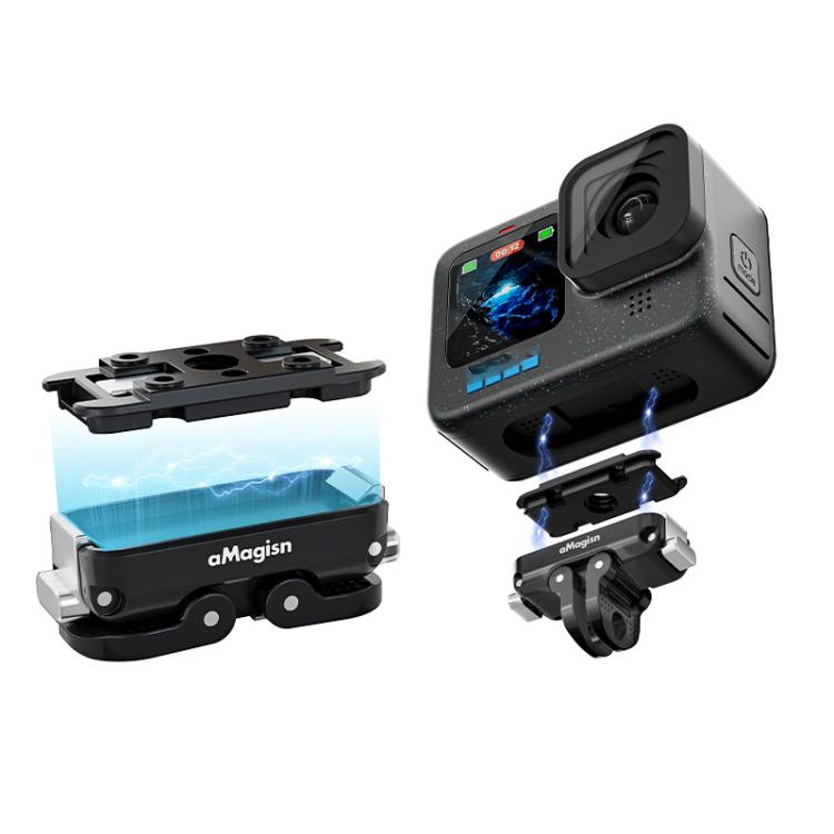 aMagisn Magnetic Quick Release Adapter for GoPro HERO13/12/11/10/9/8/11 Mini/MAX, 2-in-1 Kit, Separate Top Mount Plate, Separate Base Unit