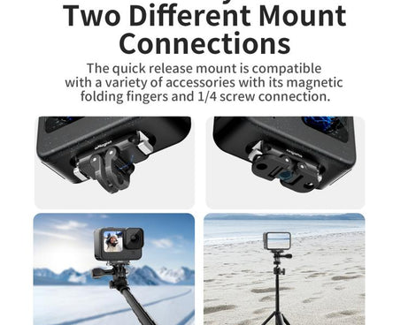 aMagisn Magnetic Quick Release Adapter for GoPro HERO13/12/11/10/9/8/11 Mini/MAX, 2-in-1 Kit, Separate Top Mount Plate, Separate Base Unit