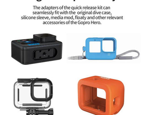 aMagisn Magnetic Quick Release Adapter for GoPro HERO13/12/11/10/9/8/11 Mini/MAX, 2-in-1 Kit, Separate Top Mount Plate, Separate Base Unit