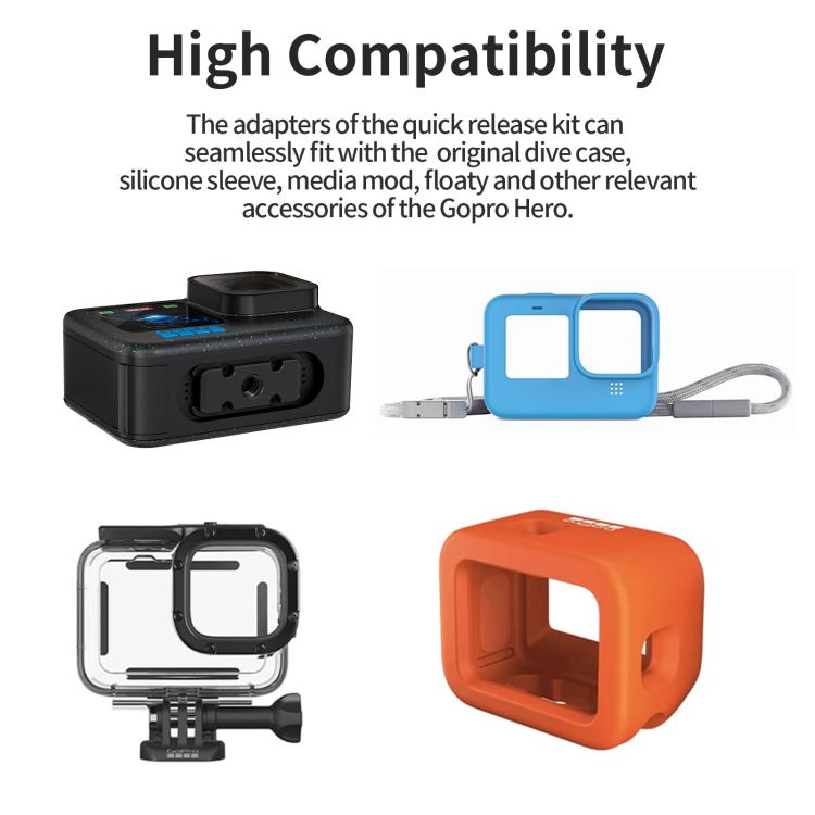 aMagisn Magnetic Quick Release Adapter for GoPro HERO13/12/11/10/9/8/11 Mini/MAX, 2-in-1 Kit, Separate Top Mount Plate, Separate Base Unit