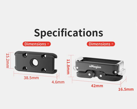 aMagisn Magnetic Quick Release Adapter for GoPro HERO13/12/11/10/9/8/11 Mini/MAX, 2-in-1 Kit, Separate Top Mount Plate, Separate Base Unit