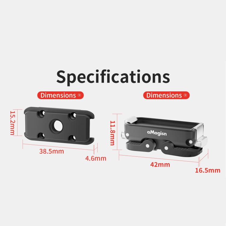 aMagisn Magnetic Quick Release Adapter for GoPro HERO13/12/11/10/9/8/11 Mini/MAX, 2-in-1 Kit, Separate Top Mount Plate, Separate Base Unit