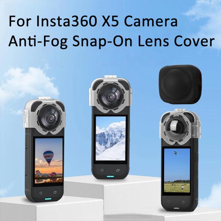 For Insta360 X5 Camera Anti-Fog Snap-On Protective Lens Cover Lens Guards