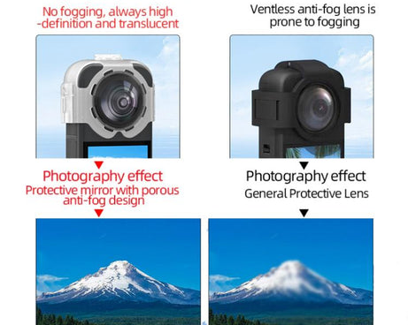 For Insta360 X5 Camera Anti-Fog Snap-On Protective Lens Cover Lens Guards