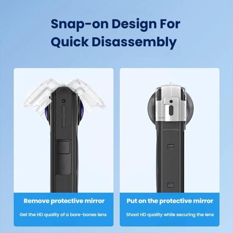 For Insta360 X5 Camera Anti-Fog Snap-On Protective Lens Cover Lens Guards
