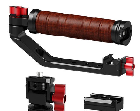 Gimbal Wooden Handle Chute Snail Gimbal Side Handle Grip,For DJI RS 4 Mini / 4 PRO / 3 / 3 Mini / 3 PRO / 2, Single Handle, With Chute, With Chute And Snail Gimbal