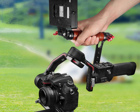 Gimbal Wooden Handle Chute Snail Gimbal Side Handle Grip,For DJI RS 4 Mini / 4 PRO / 3 / 3 Mini / 3 PRO / 2, Single Handle, With Chute, With Chute And Snail Gimbal