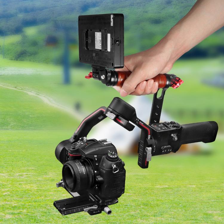 Gimbal Wooden Handle Chute Snail Gimbal Side Handle Grip,For DJI RS 4 Mini / 4 PRO / 3 / 3 Mini / 3 PRO / 2, Single Handle, With Chute, With Chute And Snail Gimbal