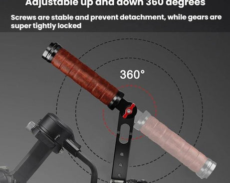 Gimbal Wooden Handle Chute Snail Gimbal Side Handle Grip,For DJI RS 4 Mini / 4 PRO / 3 / 3 Mini / 3 PRO / 2, Single Handle, With Chute, With Chute And Snail Gimbal