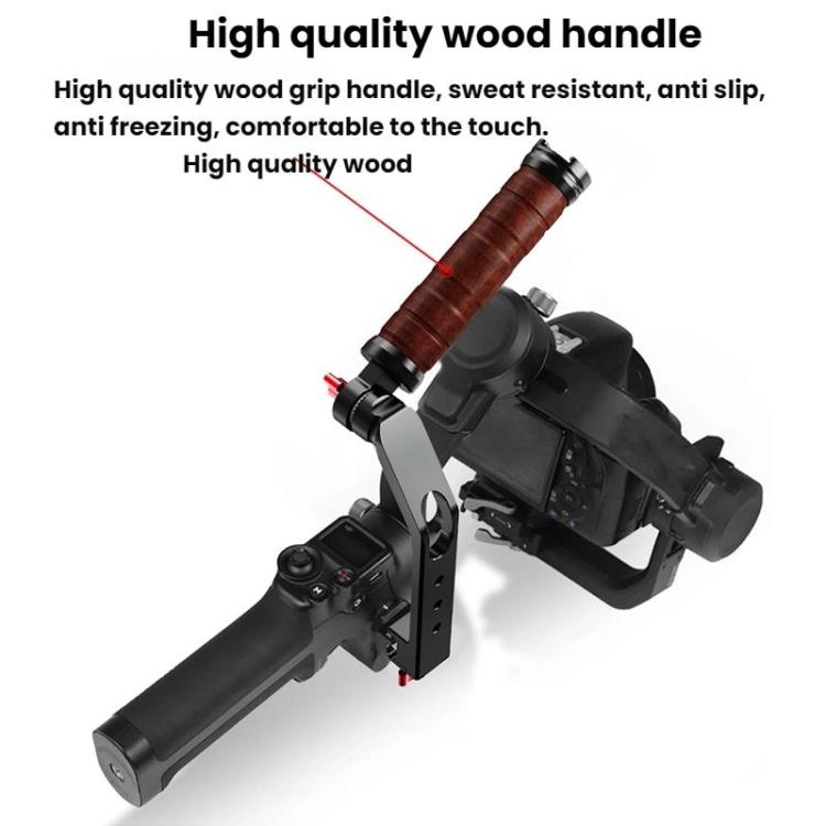 Gimbal Wooden Handle Chute Snail Gimbal Side Handle Grip,For DJI RS 4 Mini / 4 PRO / 3 / 3 Mini / 3 PRO / 2, Single Handle, With Chute, With Chute And Snail Gimbal