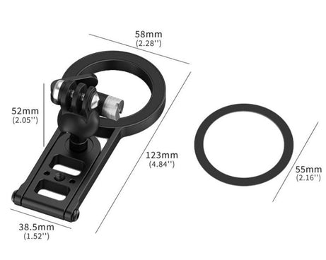Magnetic Bracket Base Bracket Expansion, One Click Clamping For 3 Card, 1/4 Snail Ball Head, For 2 Card Action Camera
