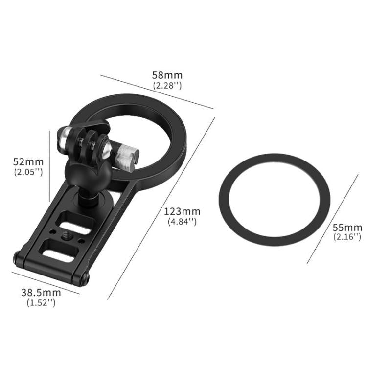 Magnetic Bracket Base Bracket Expansion, One Click Clamping For 3 Card, 1/4 Snail Ball Head, For 2 Card Action Camera