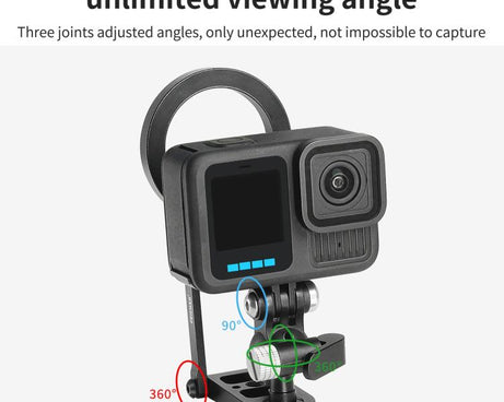 Magnetic Bracket Base Bracket Expansion, One Click Clamping For 3 Card, 1/4 Snail Ball Head, For 2 Card Action Camera