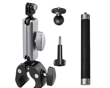 For GoPro / DJI / Insta 360 Action Cameras Cycling Bracket Bike Motorcycle Handlebar Mount, Standard 5 In 1, With 15cm Extension Rod