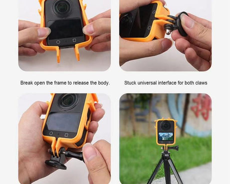 For DJI Osmo 360 Camera CQT Expansion Frame Anti-Scratch & Shockproof Protector, Ordinary Black, Ordinary Orange, Cold Shoe Black, Cold Shoe Orange