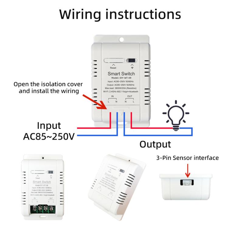 DIY-WT-09 20A Temperature Switch Smart Thermostat, Compatible With Google / Alexa / Yandex Alice / IFTTT