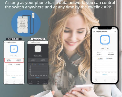 DIY-WT-09 20A Temperature Switch Smart Thermostat, Compatible With Google / Alexa / Yandex Alice / IFTTT
