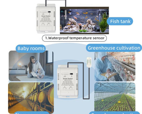 DIY-WT-09 20A Temperature Switch Smart Thermostat, Compatible With Google / Alexa / Yandex Alice / IFTTT