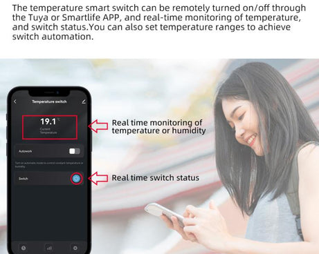 Graffiti WIFI Temperature Dry Contact Switch Module APP Remote Control Switch, Supports Google / Alexa Voice