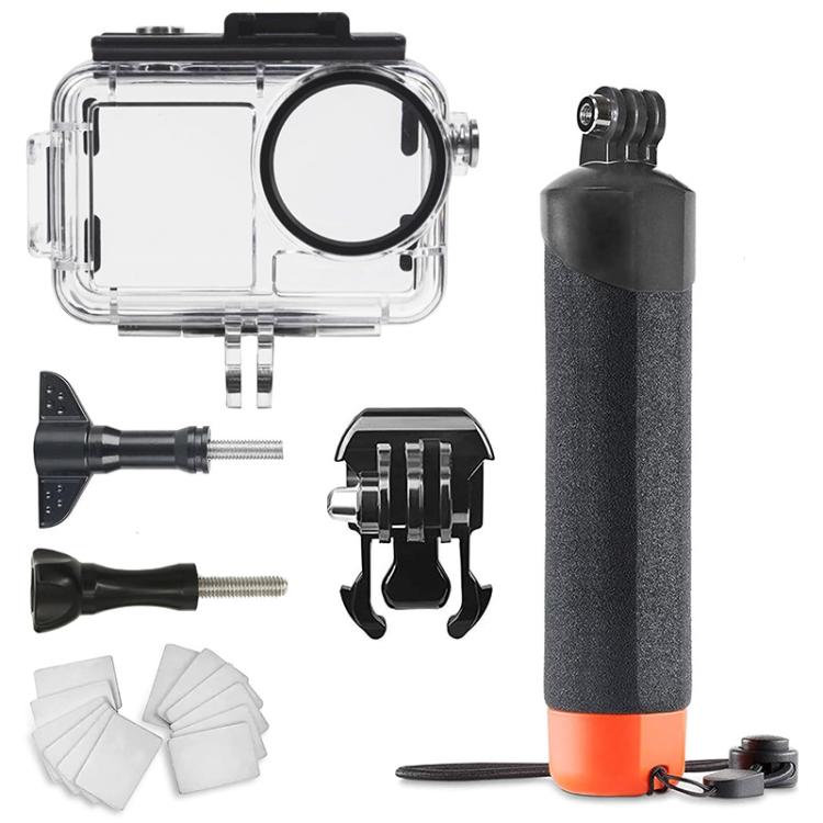 For DJI Action 5 Pro/4/3 Waterproof Diving Case with Buoyancy Float Stick Kit Includes Anti-Fog Inserts, Mounting Base